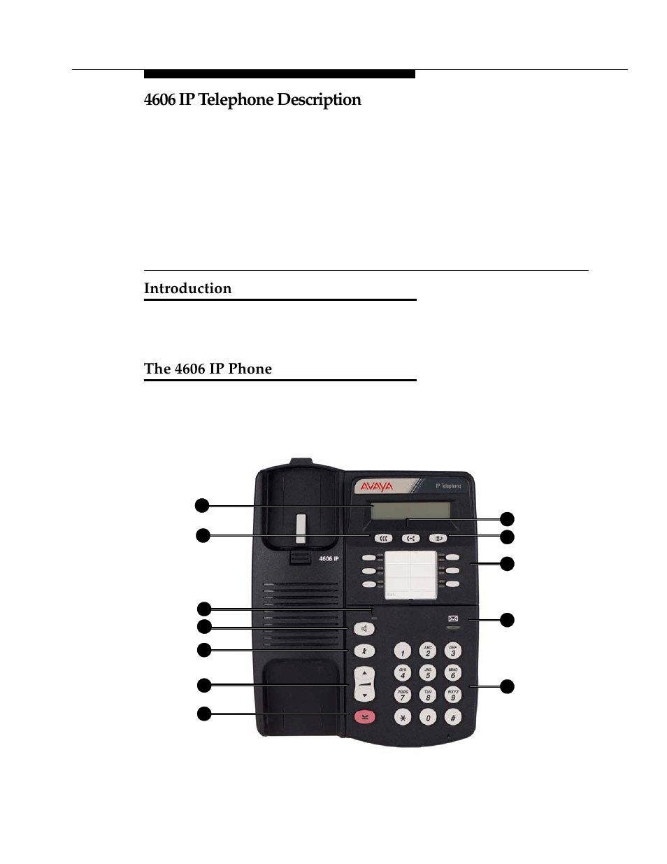 1 4606 ip telephone description, Introduction, The 4606 ip phone | 4606 ip telephone description | Avaya DEFINITY 4606 User Manual | Page 15 / 60