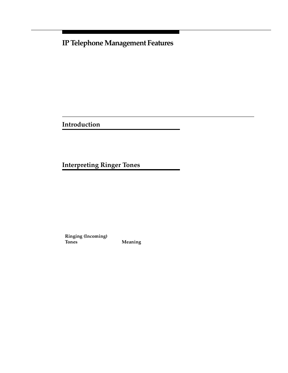 7 ip telephone management features, Introduction, Interpreting ringer tones | Ip telephone management features | Avaya DEFINITY 4606 User Manual | Page 49 / 60