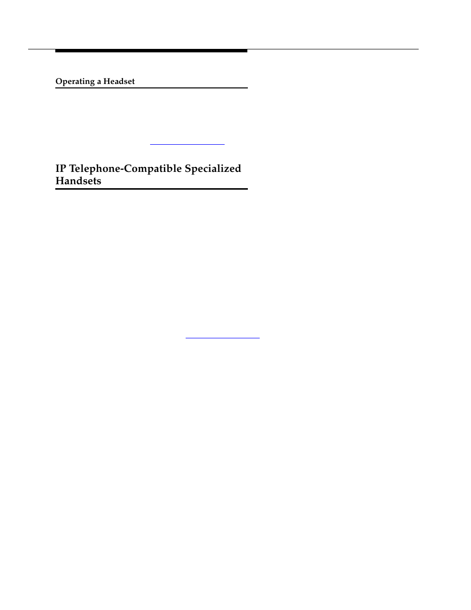 Operating a headset, Ip telephone-compatible specialized handsets | Avaya DEFINITY 4606 User Manual | Page 54 / 60