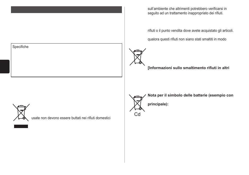 Garanzia | Panasonic ESWD10 User Manual | Page 28 / 110