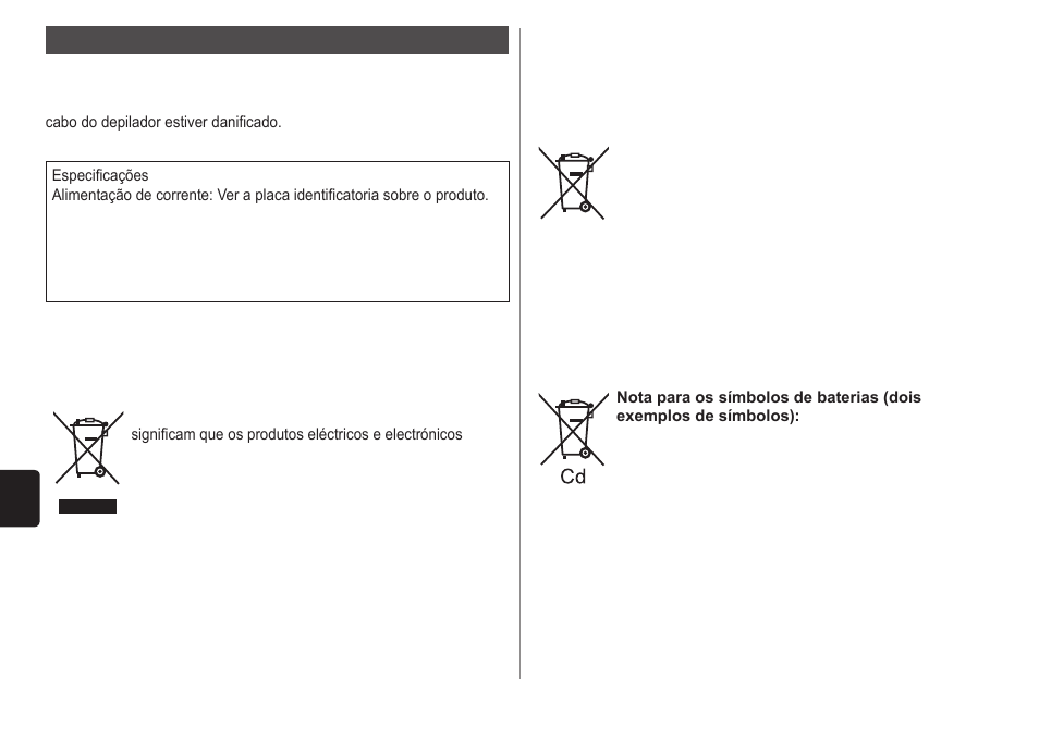 Garantia | Panasonic ESWD10 User Manual | Page 46 / 110