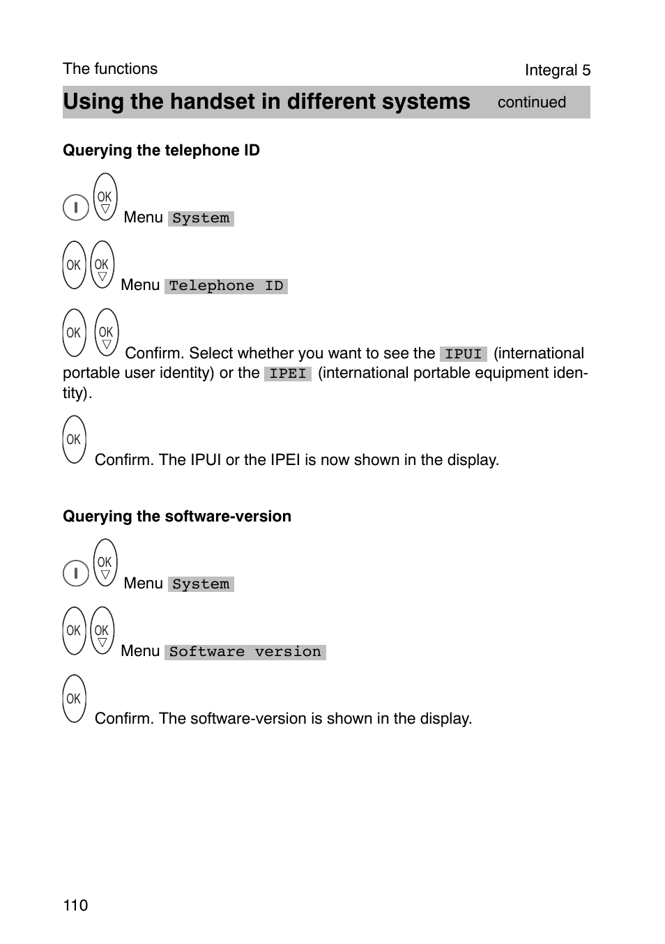 Using the handset in different systems | Avaya Integral 3 / 5 FC1 User Manual | Page 110 / 120