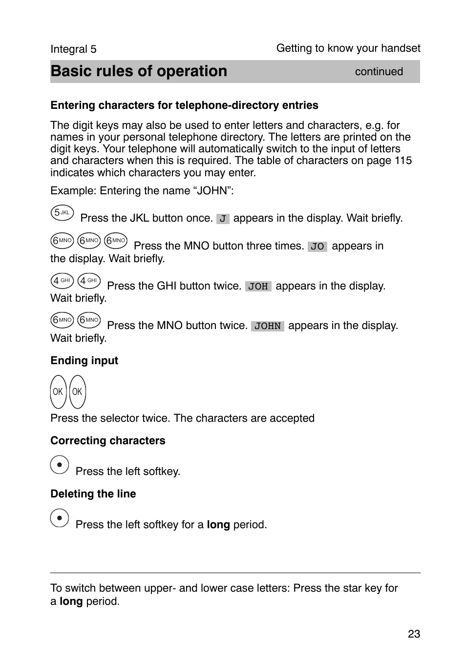 Basic rules of operation | Avaya Integral 3 / 5 FC1 User Manual | Page 23 / 120