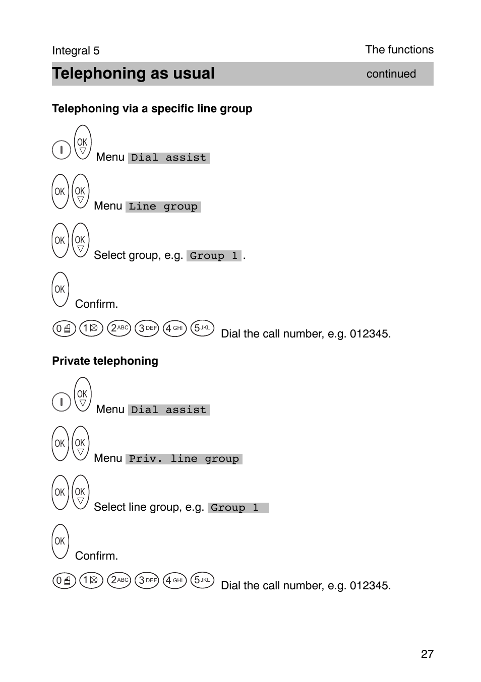 Telephoning as usual | Avaya Integral 3 / 5 FC1 User Manual | Page 27 / 120