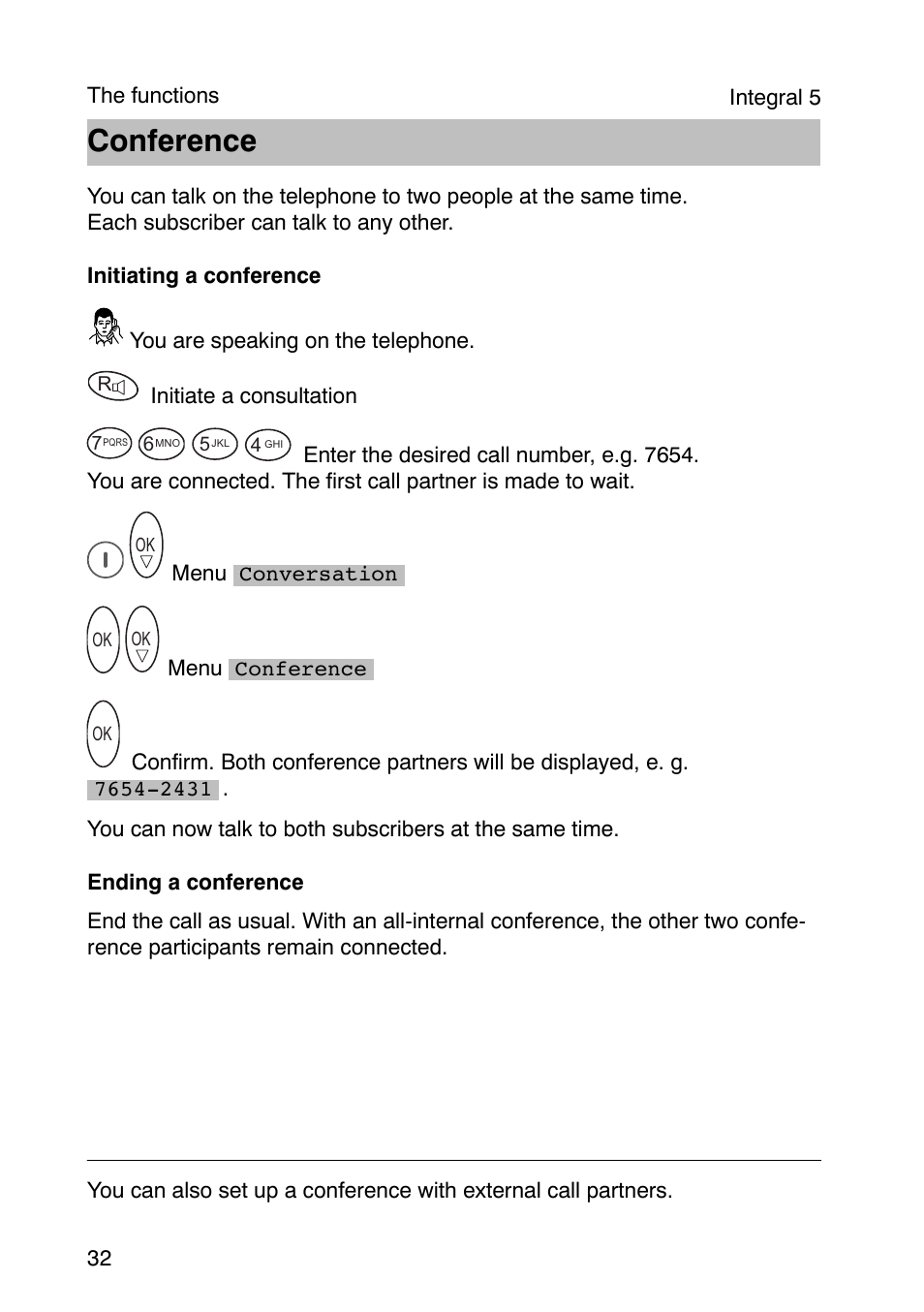 Conference | Avaya Integral 3 / 5 FC1 User Manual | Page 32 / 120