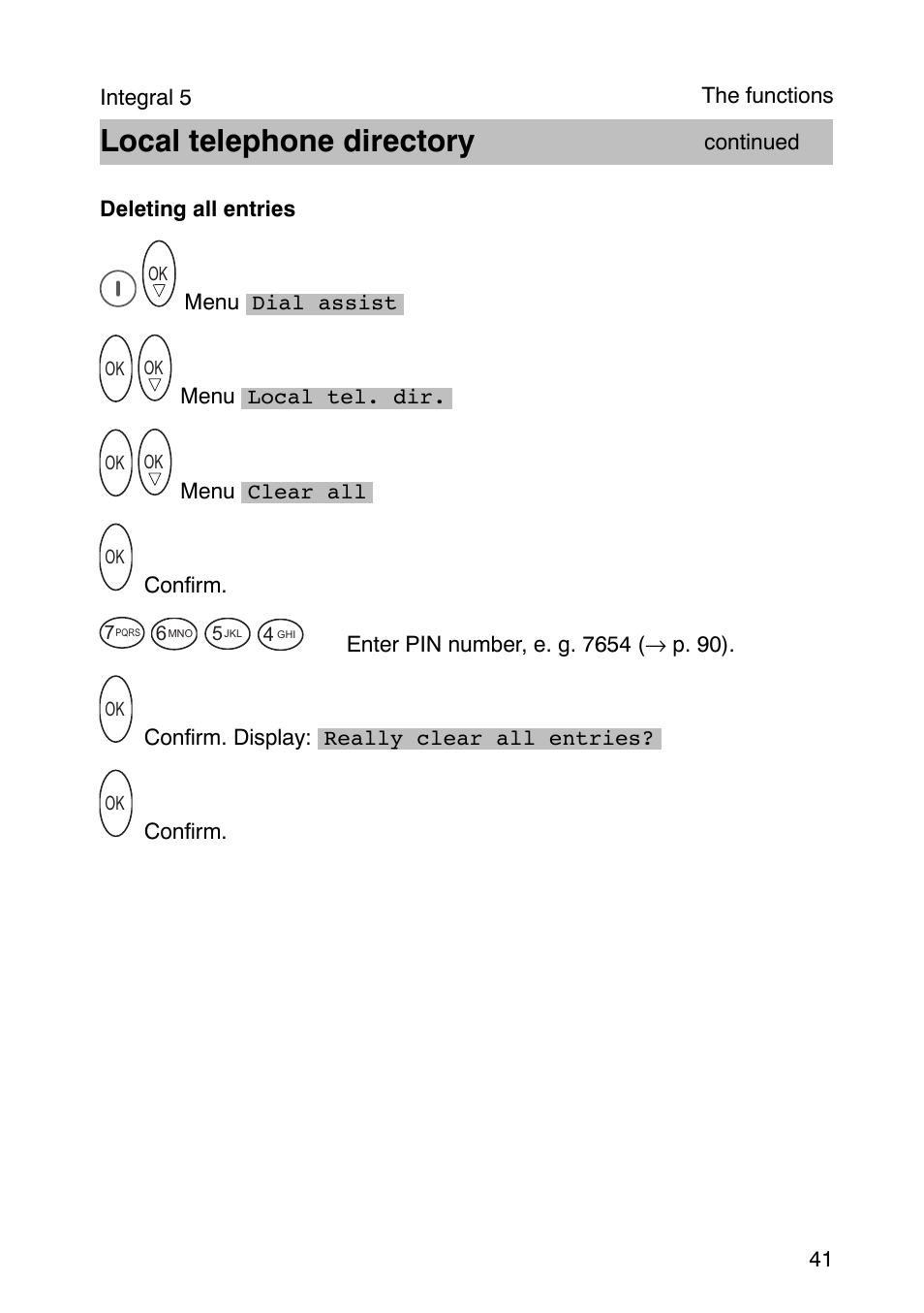 Local telephone directory | Avaya Integral 3 / 5 FC1 User Manual | Page 41 / 120