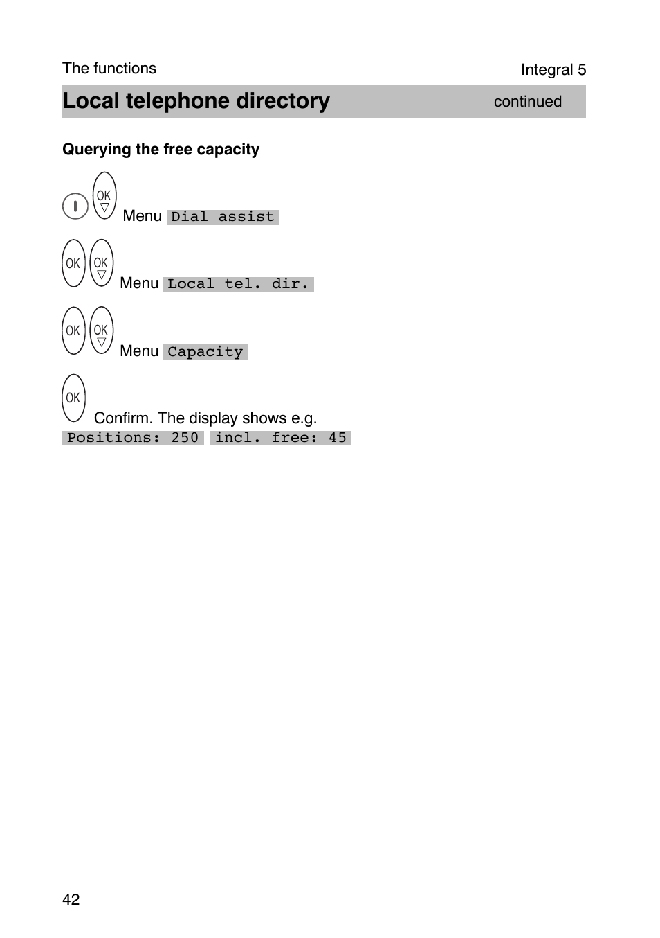 Local telephone directory | Avaya Integral 3 / 5 FC1 User Manual | Page 42 / 120