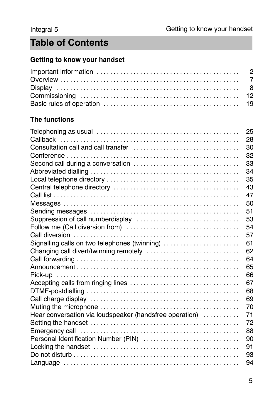 Avaya Integral 3 / 5 FC1 User Manual | Page 5 / 120