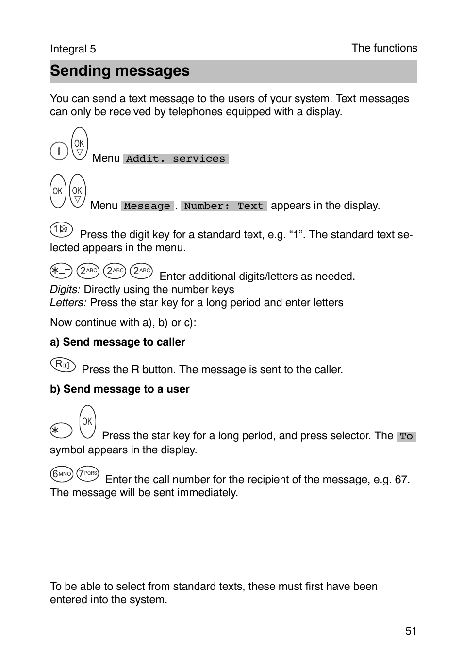 Sending messages | Avaya Integral 3 / 5 FC1 User Manual | Page 51 / 120