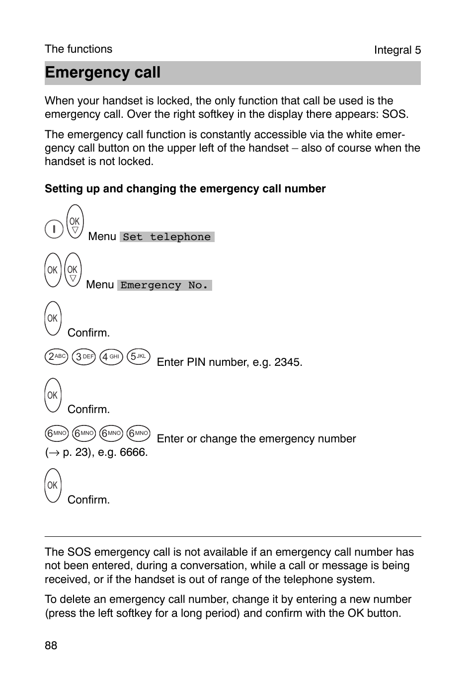 Emergency call | Avaya Integral 3 / 5 FC1 User Manual | Page 88 / 120