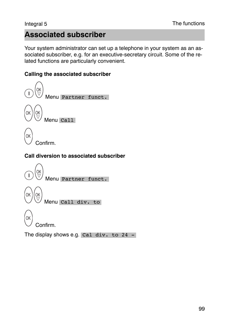 Associated subscriber | Avaya Integral 3 / 5 FC1 User Manual | Page 99 / 120