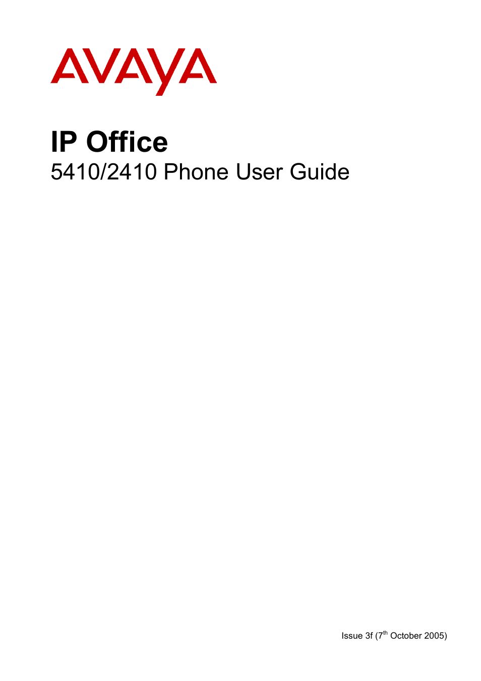 Avaya 5410 User Manual | 38 pages