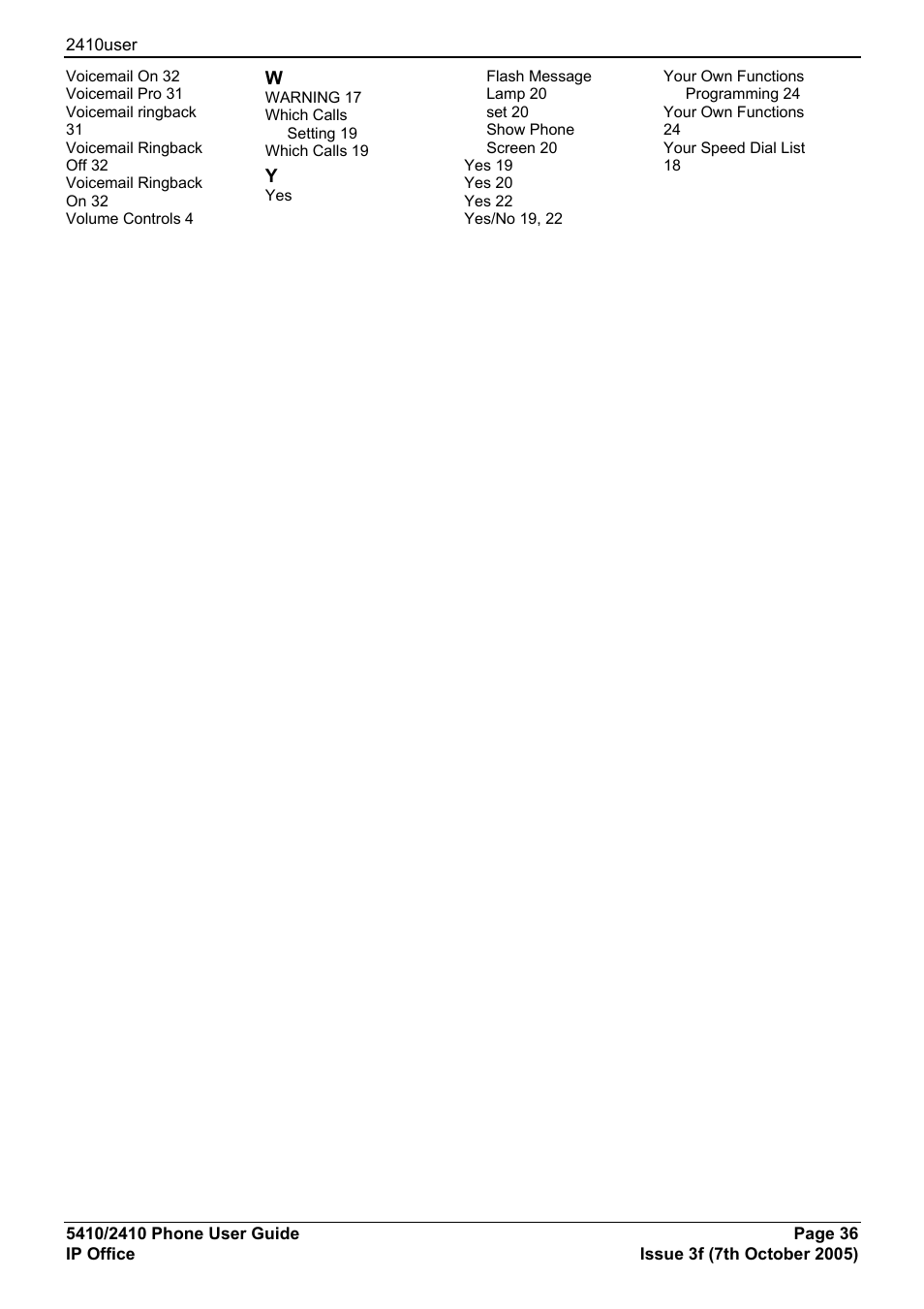 Avaya 5410 User Manual | Page 36 / 38