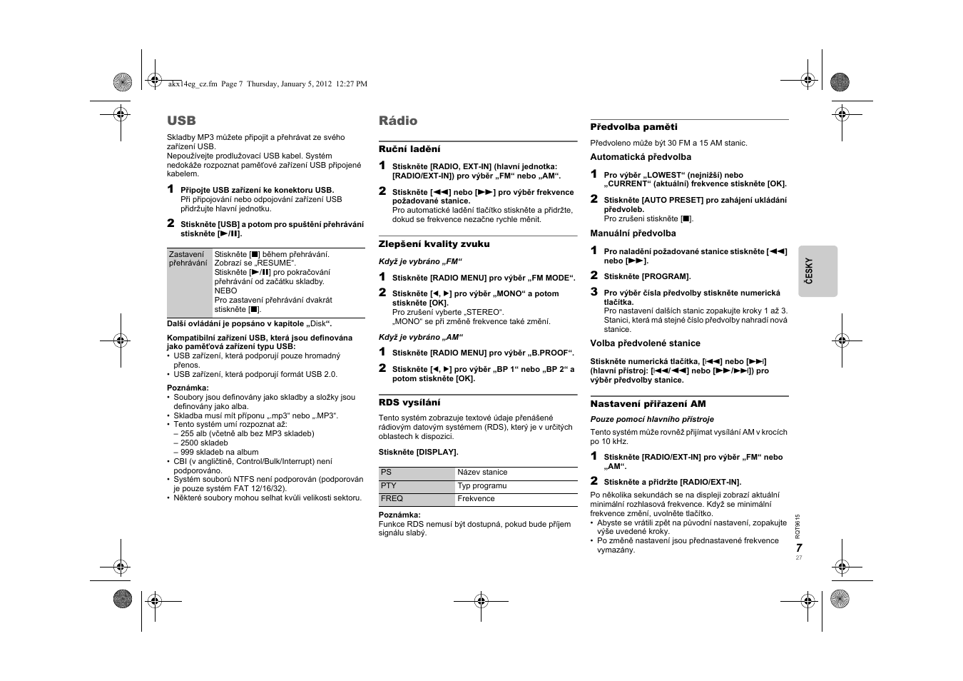 Rádio | Panasonic SCAKX14EG User Manual | Page 27 / 32