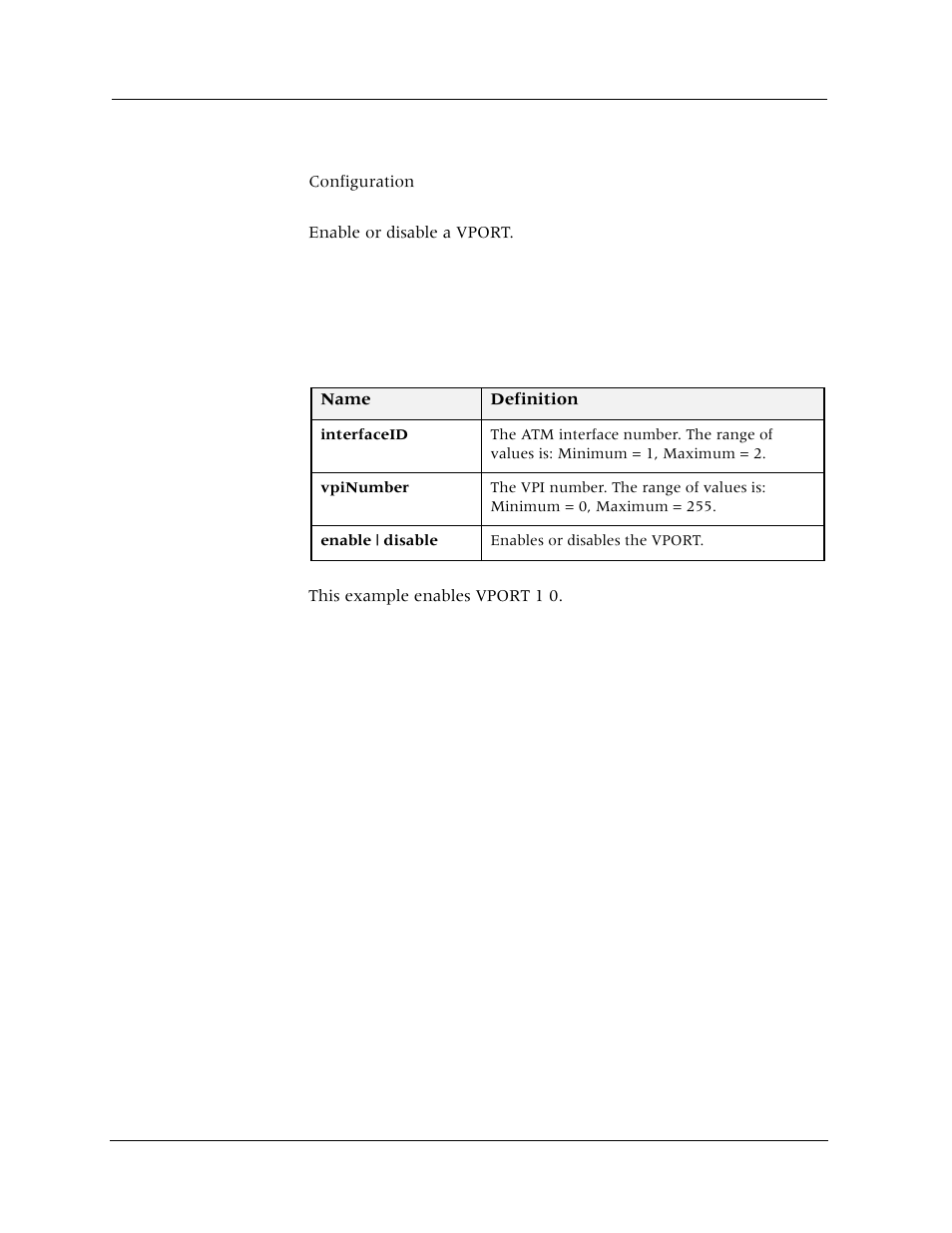 Set vport (enable | disable), Command mode, Description | Syntax, Sample output | Avaya Cajun P880 User Manual | Page 137 / 162
