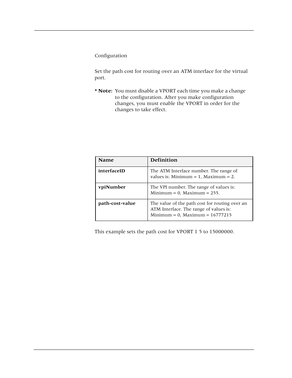 Set vport (path-cost), Command mode, Description | Syntax, Sample output | Avaya Cajun P880 User Manual | Page 141 / 162