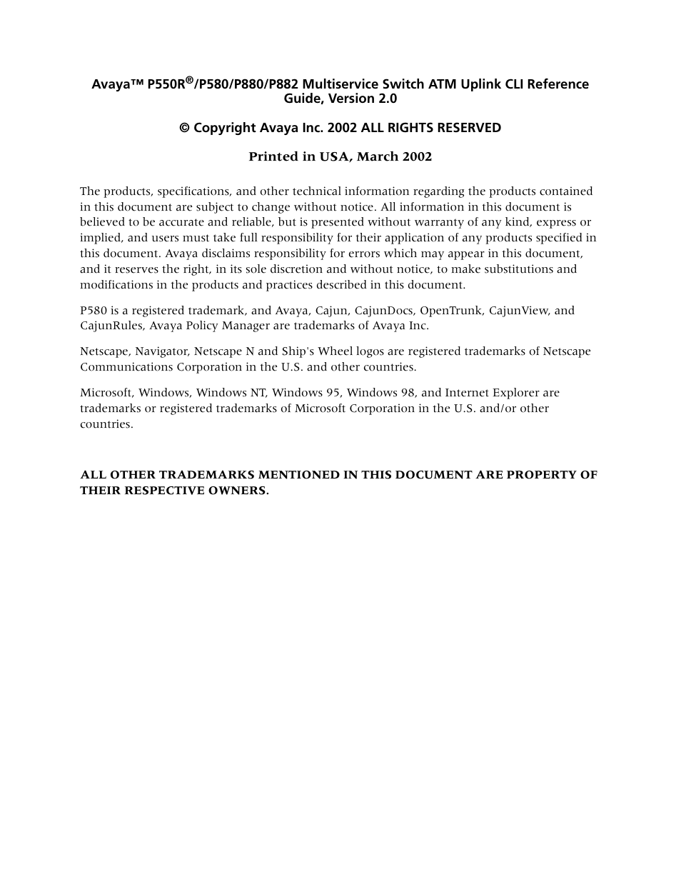 Avaya Cajun P880 User Manual | Page 2 / 162