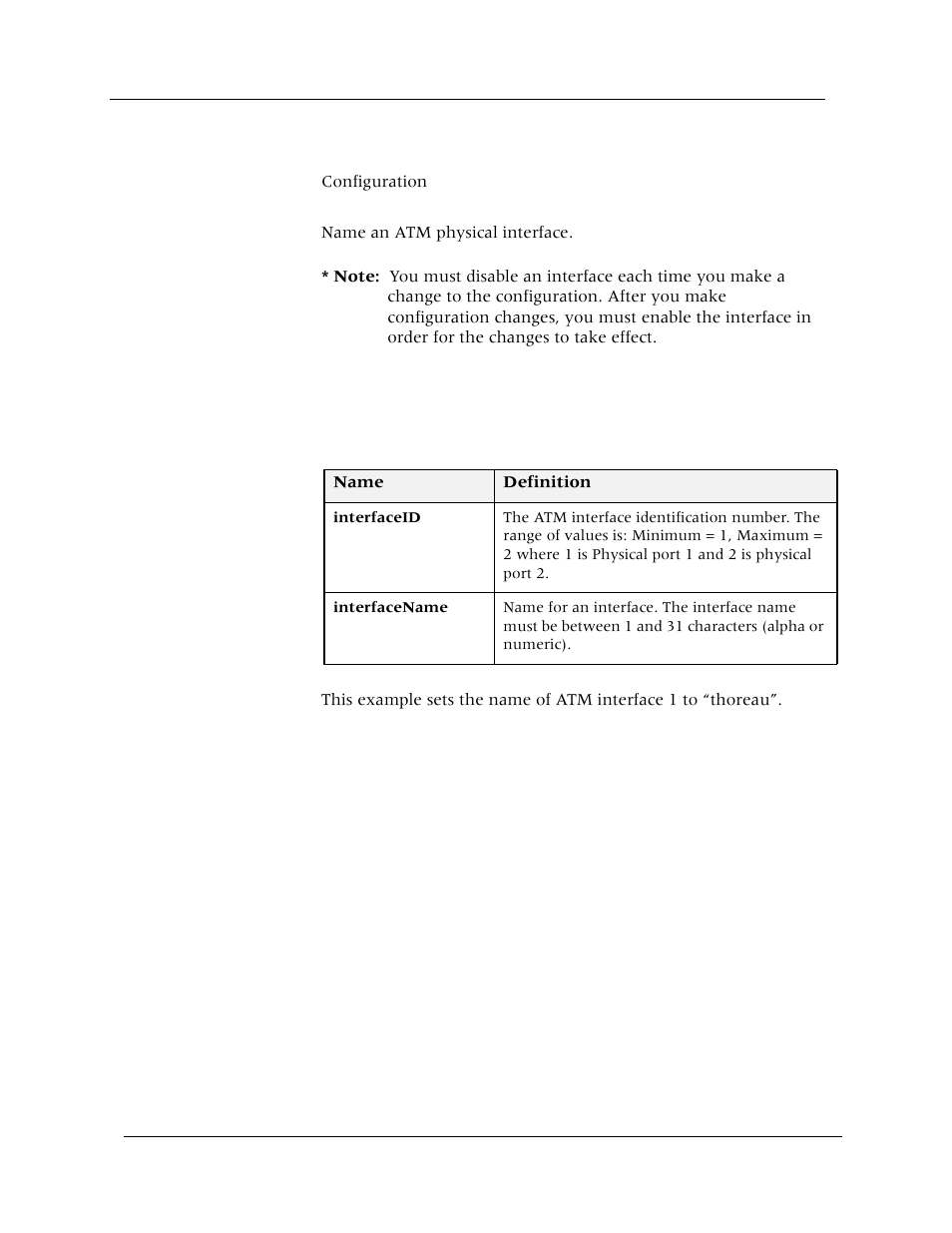 Set interface (name), Command mode, Description | Syntax, Sample output | Avaya Cajun P880 User Manual | Page 38 / 162