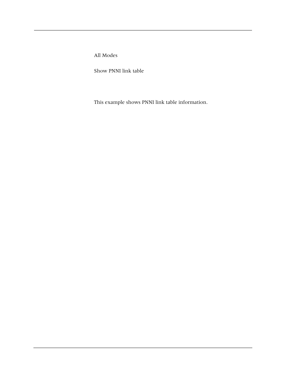 Show pnni link-table, Command mode, Description | Syntax, Sample output | Avaya Cajun P880 User Manual | Page 63 / 162
