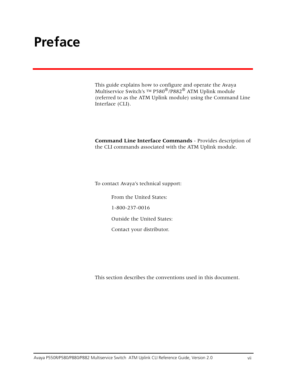 Preface, Overview of the contents, Technical support | Conventions | Avaya Cajun P880 User Manual | Page 7 / 162