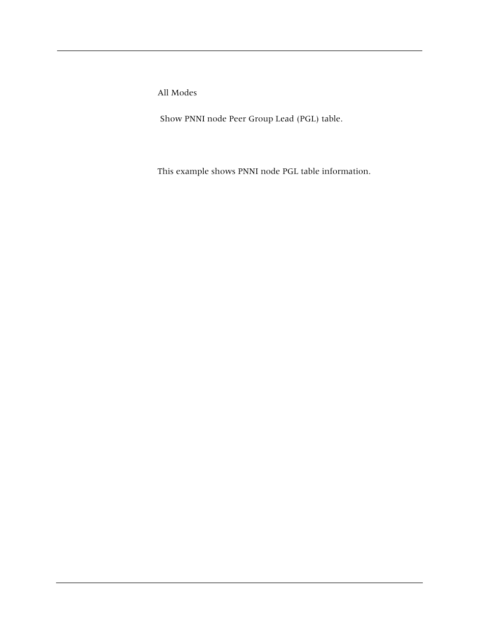 Show pnni node-pgl-table, Command mode, Description | Syntax, Sample output | Avaya Cajun P880 User Manual | Page 71 / 162