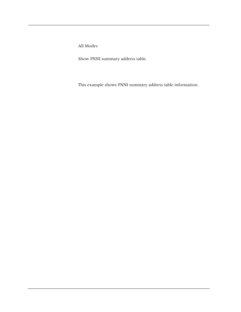 Show pnni summary-address-table, Command mode, Description | Syntax, Sample output | Avaya Cajun P880 User Manual | Page 77 / 162