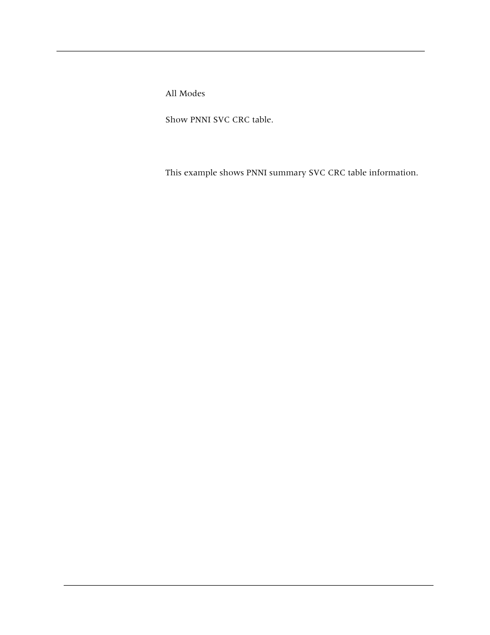 Show pnni svccrcc-table, Command mode, Description | Syntax, Sample output | Avaya Cajun P880 User Manual | Page 78 / 162