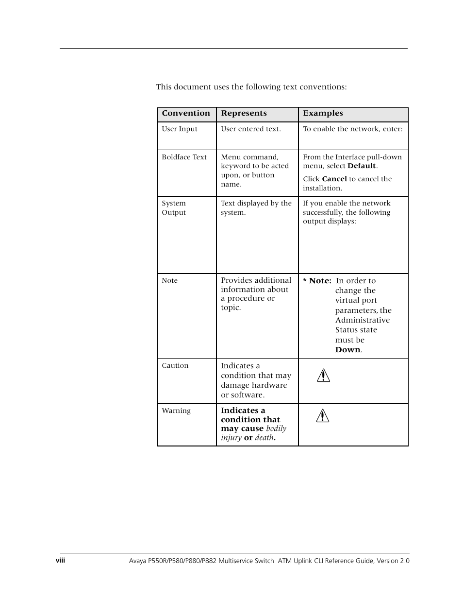 Text conventions | Avaya Cajun P880 User Manual | Page 8 / 162