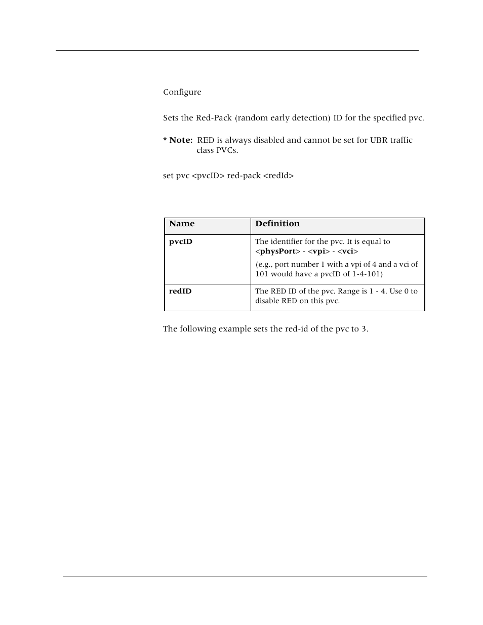 Set pvc red-pack, Command mode, Description | Syntax, Sample output | Avaya Cajun P880 User Manual | Page 86 / 162