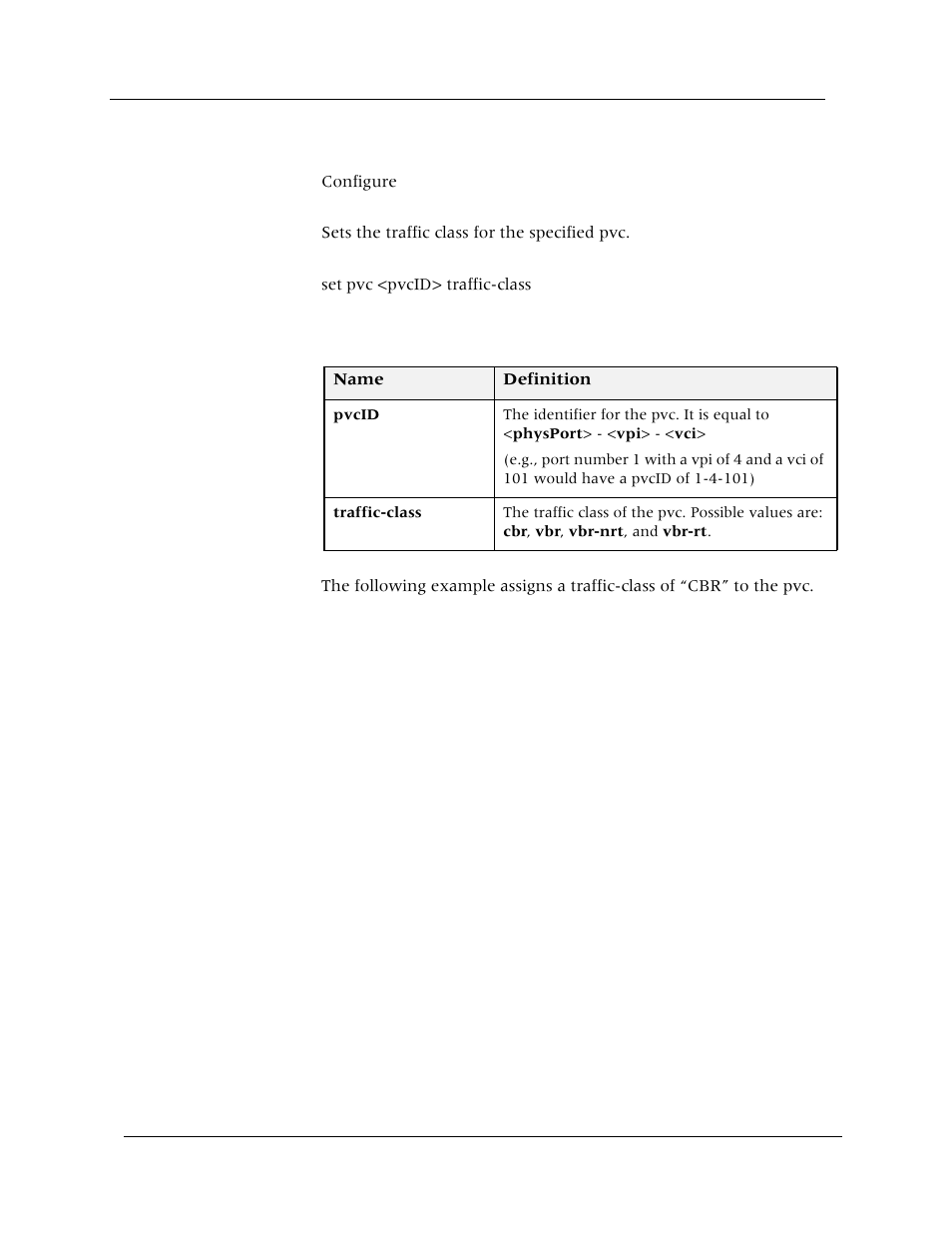 Set pvc traffic-class, Command mode, Description | Syntax, Sample output | Avaya Cajun P880 User Manual | Page 88 / 162