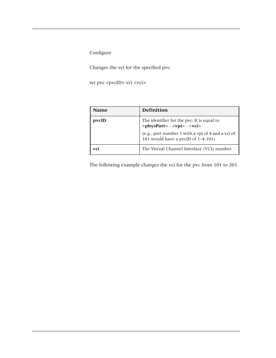 Set pvc vci, Command mode, Description | Syntax, Sample output | Avaya Cajun P880 User Manual | Page 89 / 162