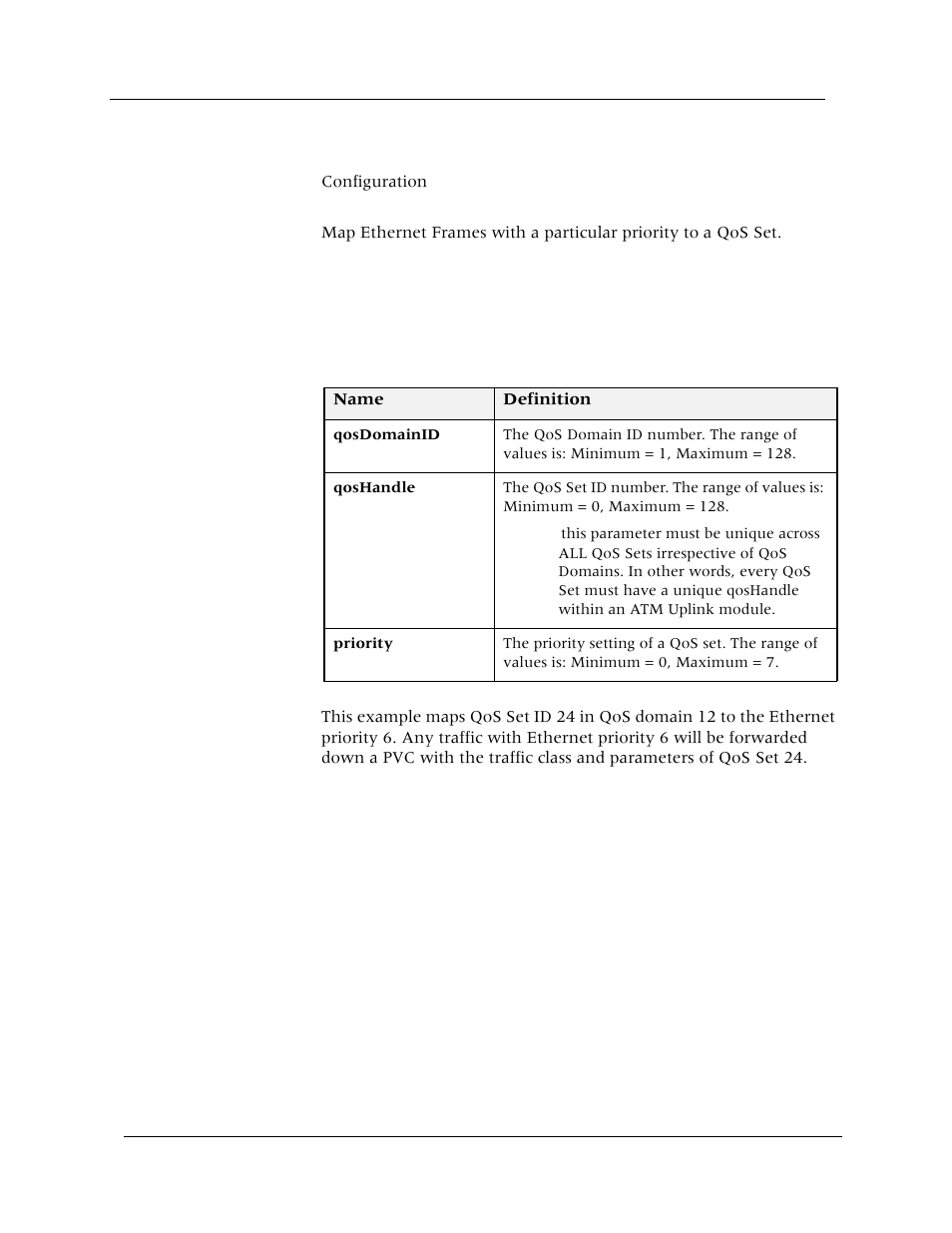 Set qos-domain (mapping), Command mode, Description | Syntax, Sample output | Avaya Cajun P880 User Manual | Page 94 / 162