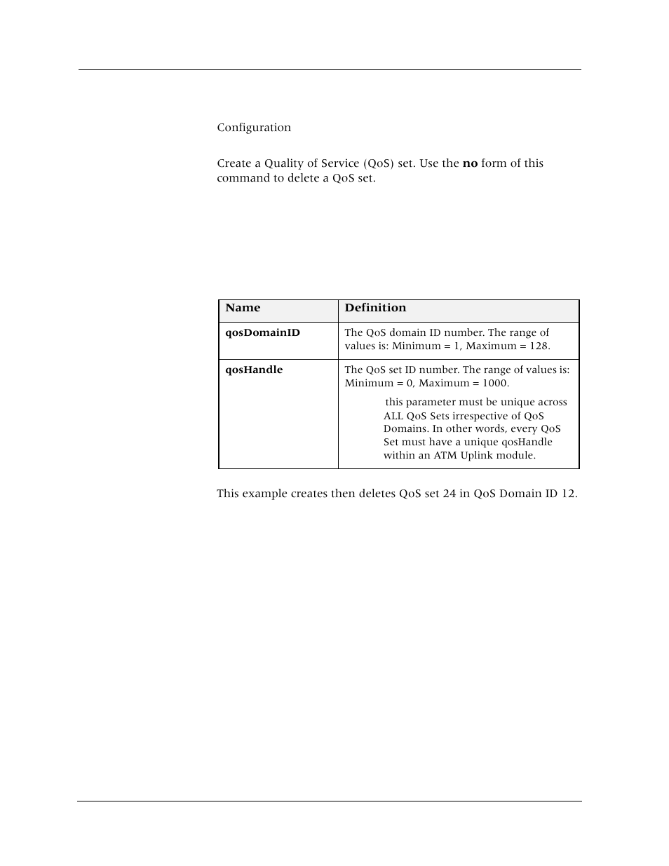Qos-set, Command mode, Description | Syntax, Sample output | Avaya Cajun P880 User Manual | Page 99 / 162