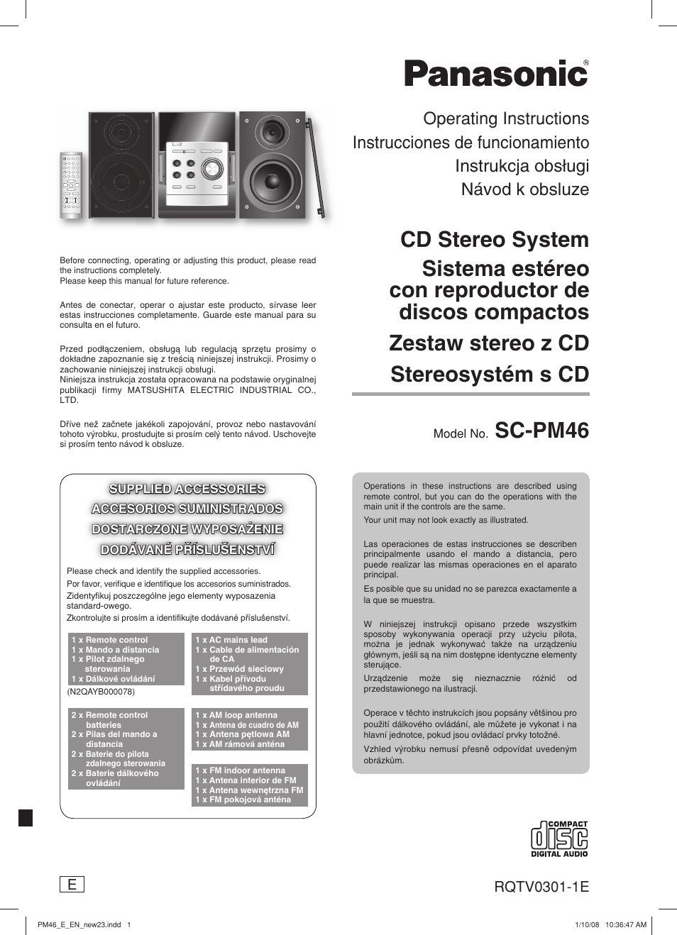 Panasonic SCPM46 User Manual | 56 pages