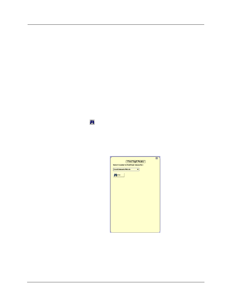 Using the find top5 peaks dialog box | Avaya P120 SMON User Manual | Page 65 / 71