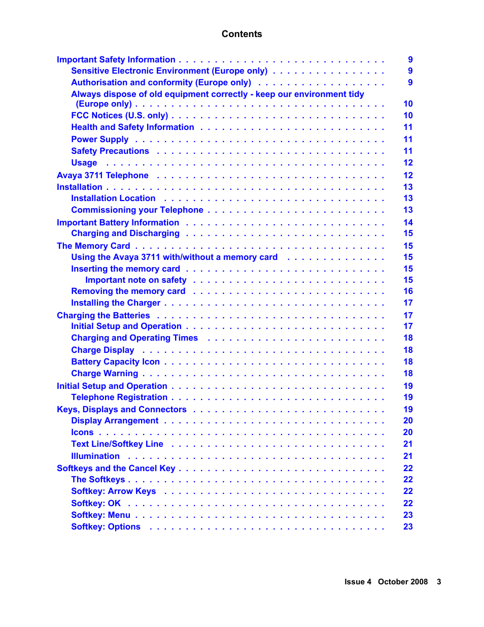 Avaya 3711 User Manual | Page 3 / 66