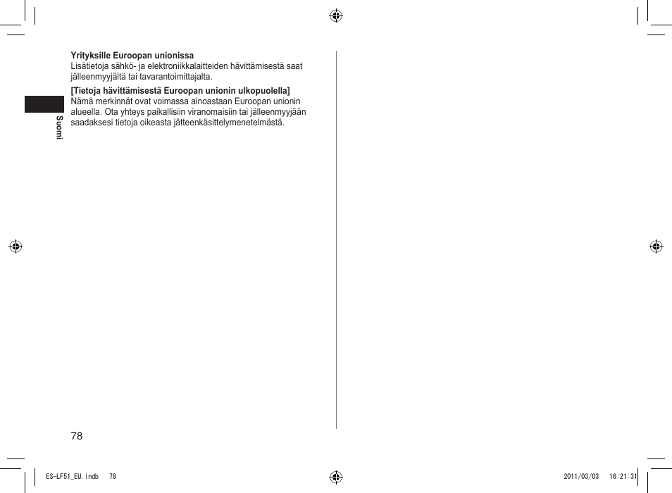 Panasonic ESLF51 User Manual | Page 78 / 124