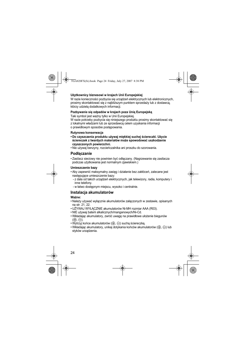 Panasonic KXTGA820FX User Manual | Page 24 / 40