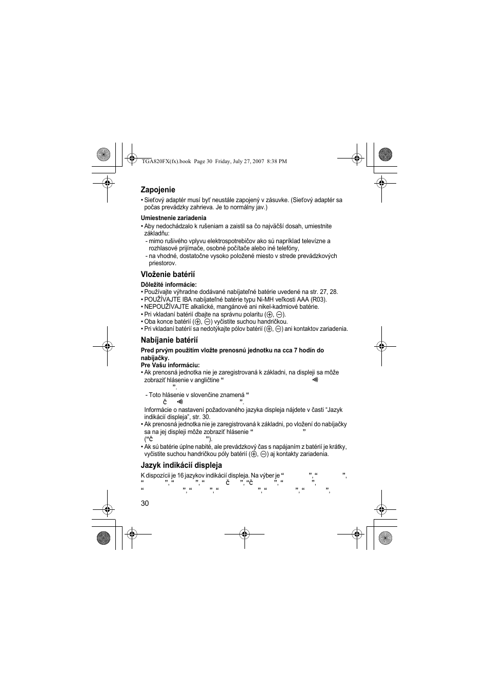 Panasonic KXTGA820FX User Manual | Page 30 / 40