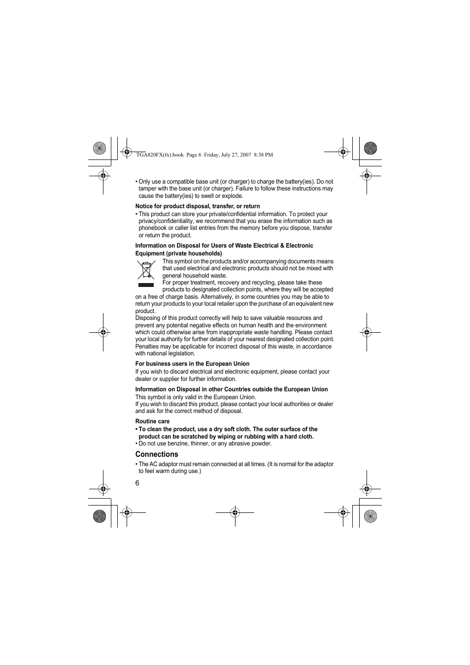 Panasonic KXTGA820FX User Manual | Page 6 / 40