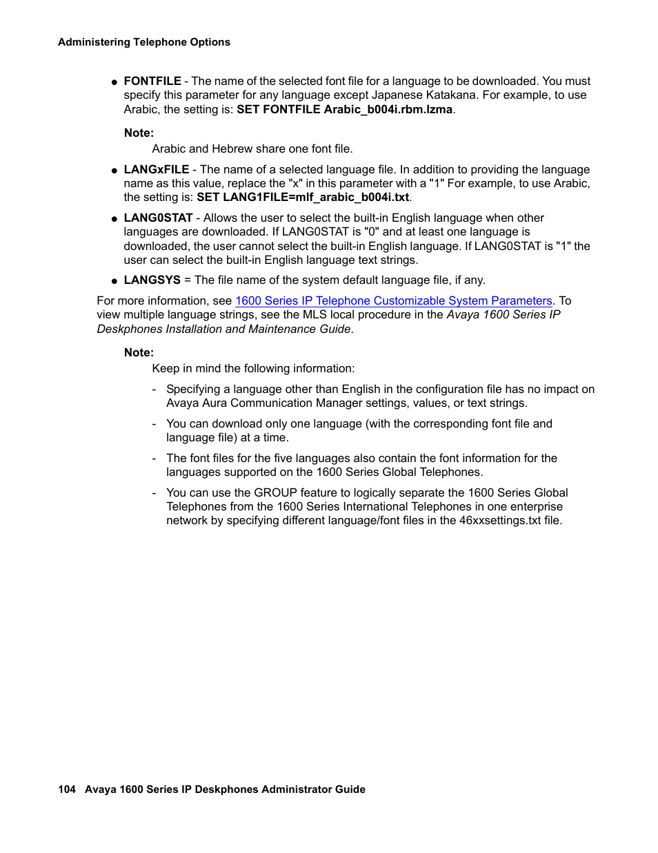 Avaya 1600 Series User Manual | Page 104 / 142