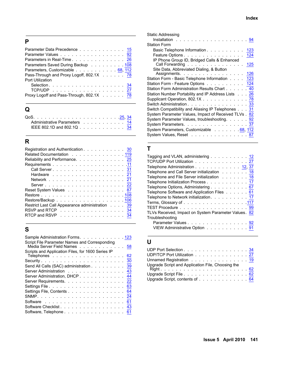 Avaya 1600 Series User Manual | Page 141 / 142