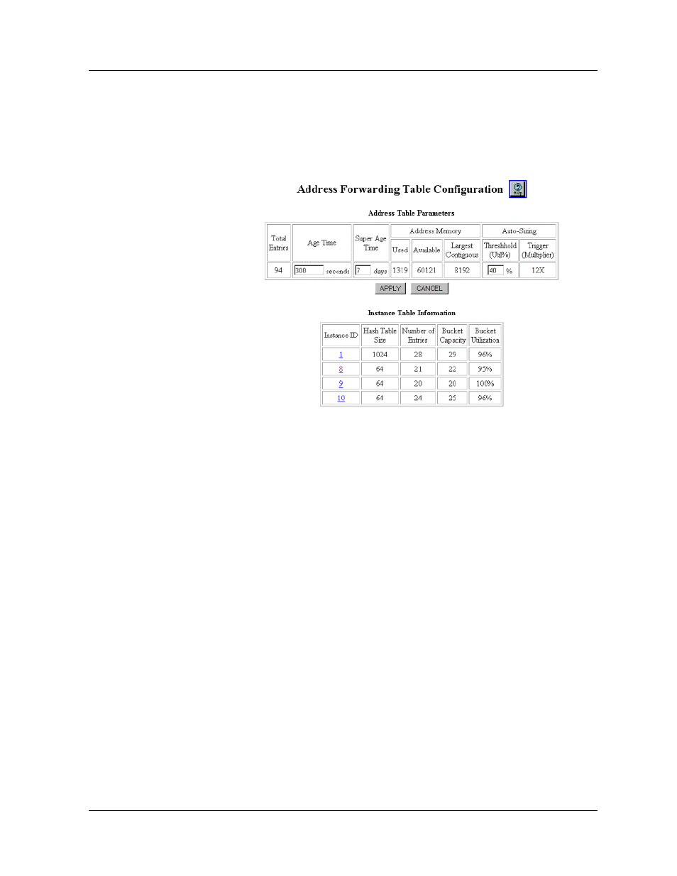 Auto-increment, Trigger (multiplier), Threshold (util%) | Avaya P580 User Manual | Page 238 / 760