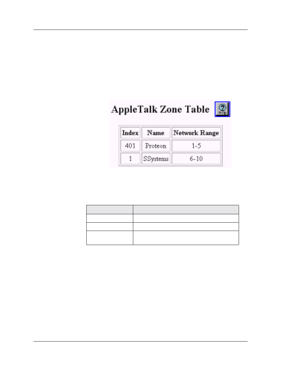 Viewing appletalk zone table statistics, Viewing appletalk zone table statistics -33, Using the web agent | Using the cli | Avaya P580 User Manual | Page 539 / 760