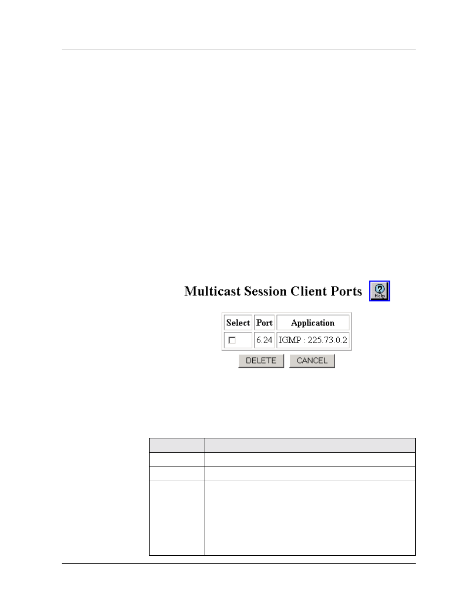 Deleting a multicast session client port, Deleting a multicast session client port -14, Alog box. refer to | Deleting a multicast session, Client port, Using the web agent | Avaya P580 User Manual | Page 556 / 760