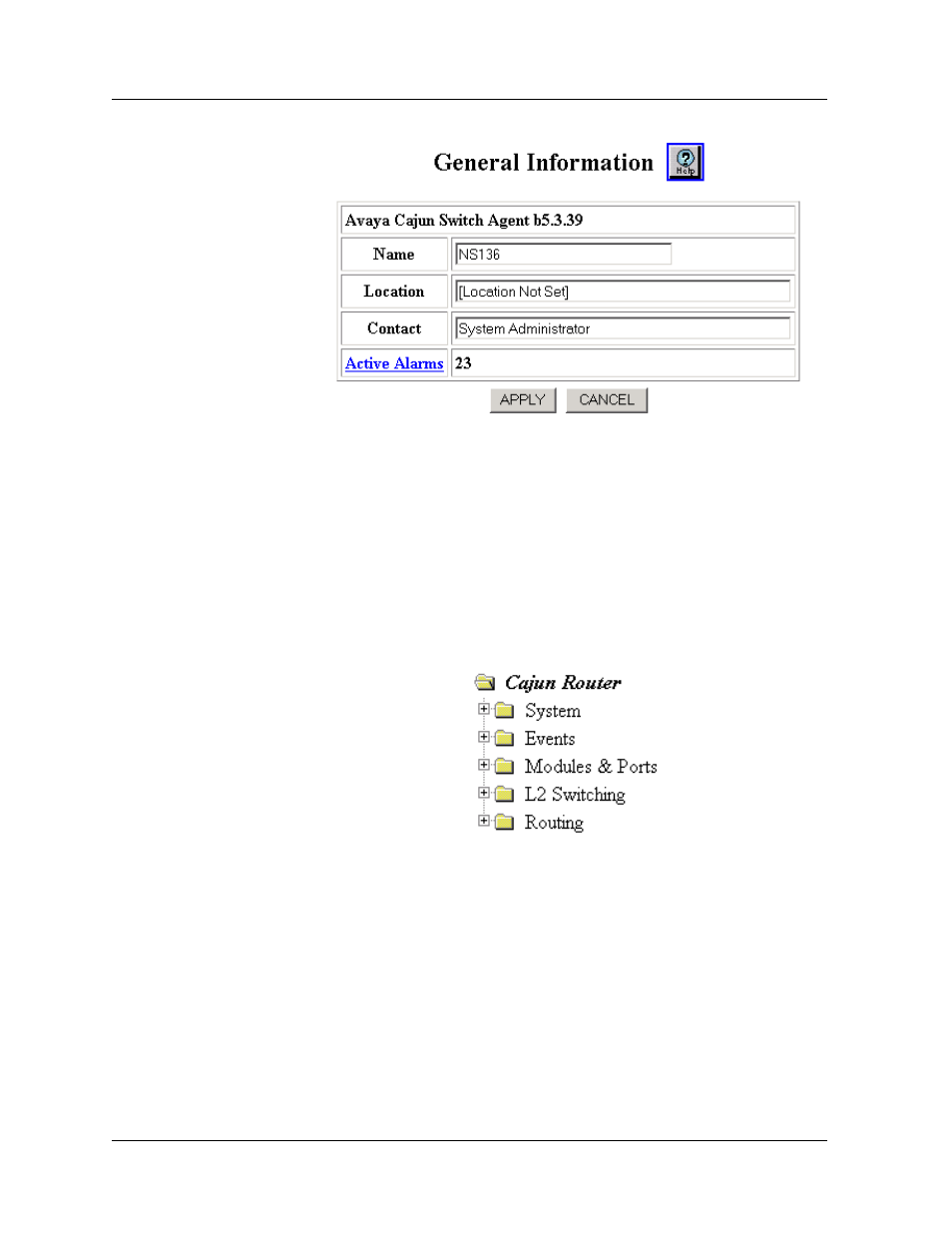 Moving through the web agent, Moving through the web agent -11, The left (figure 2-3) | Avaya P580 User Manual | Page 69 / 760