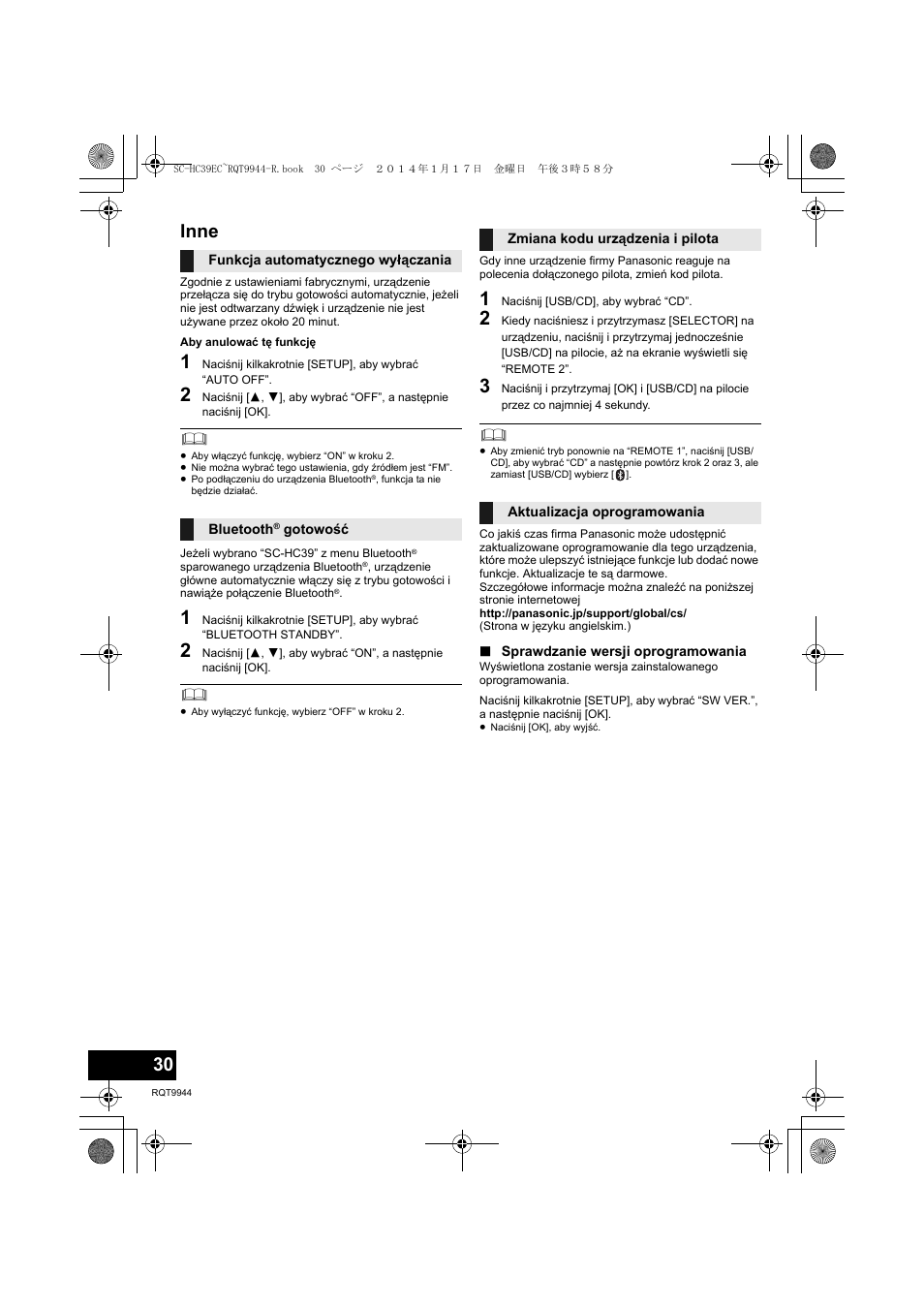 Inne | Panasonic SCHC39EC User Manual | Page 30 / 76