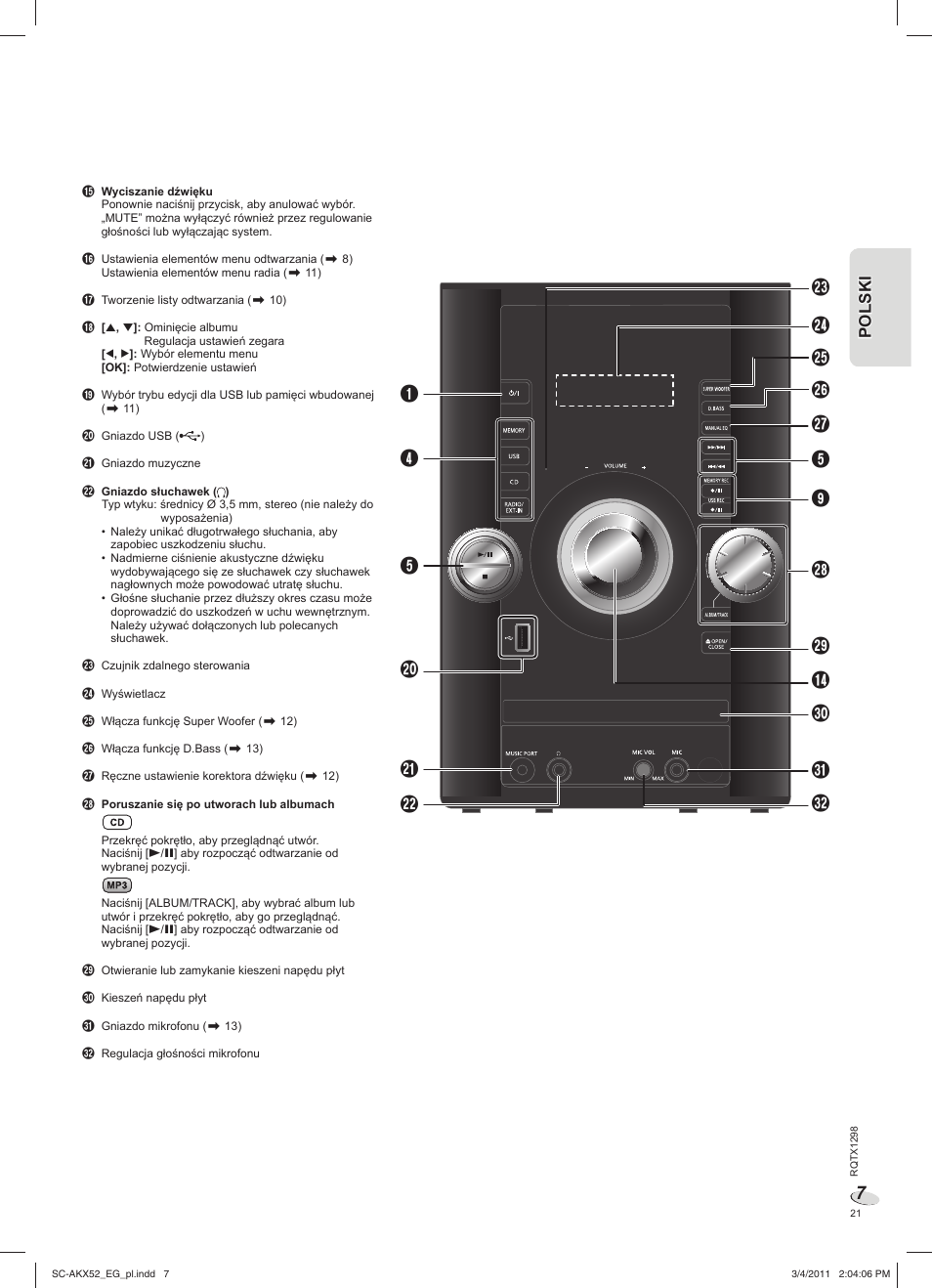 Panasonic SCAKX52EG User Manual | Page 21 / 44