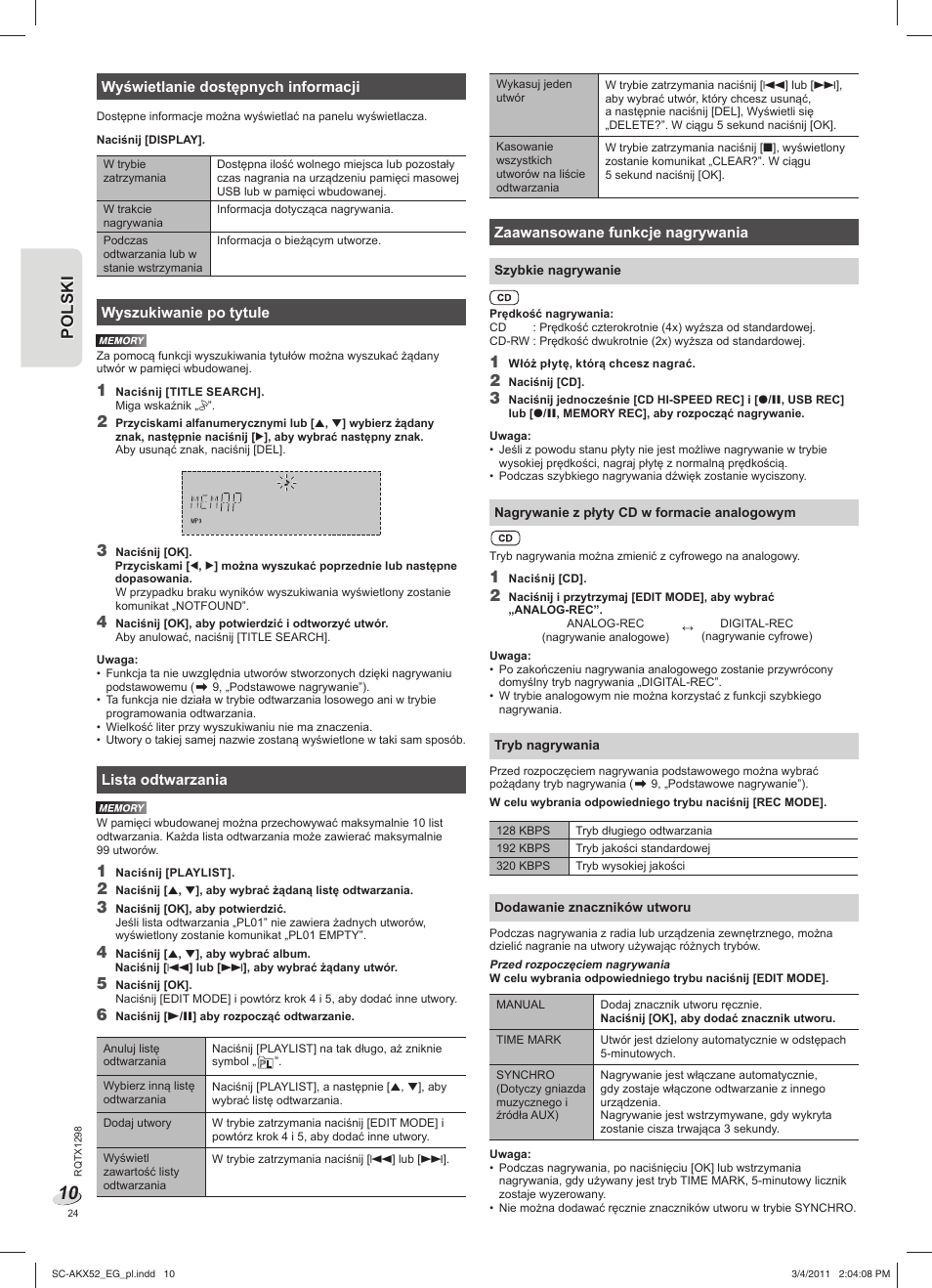 Panasonic SCAKX52EG User Manual | Page 24 / 44