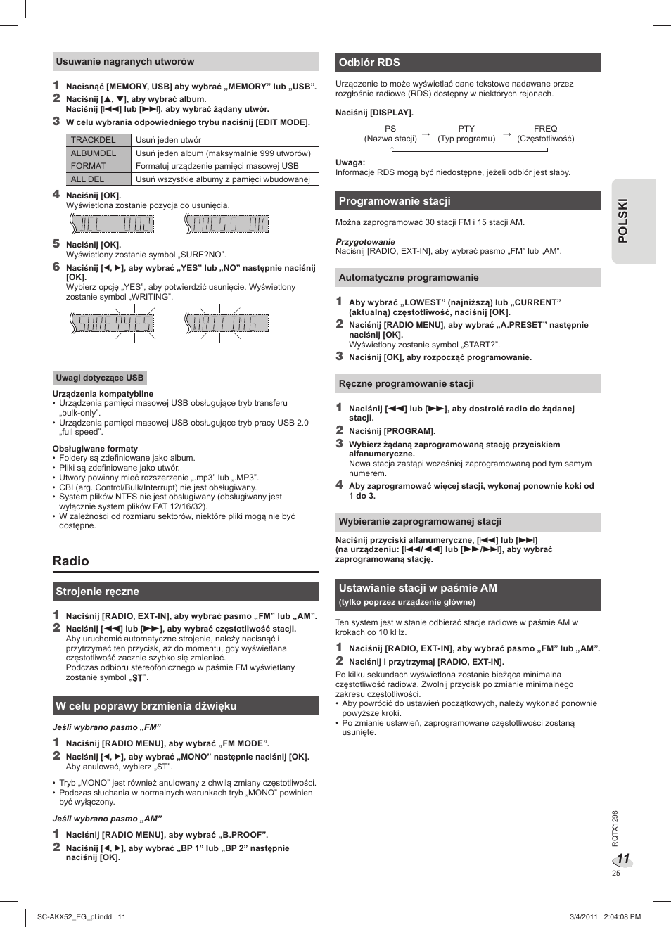Radio | Panasonic SCAKX52EG User Manual | Page 25 / 44